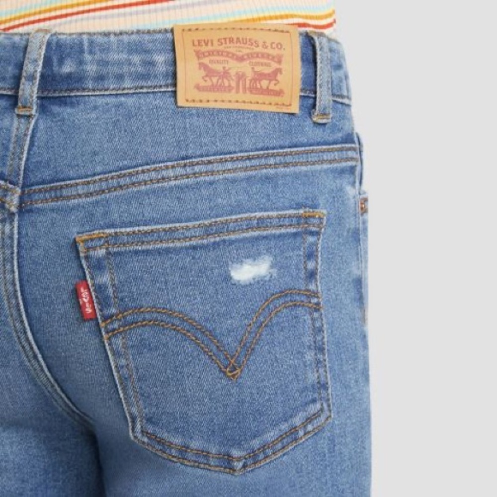 Levi's• Girls' High-Rise Straight Jeans - Medium Wash - Picture 4 of 14